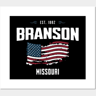 Branson Missouri - Patriotic USA Flag July 4th Posters and Art